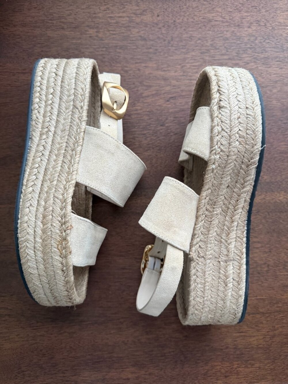 Rag & Bone Odyssey Suede Espadrille Wedge Sandals | Tan | EU 40 (US 9)